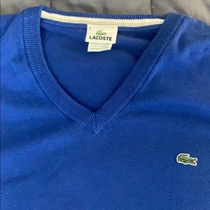 Blue Lacoste V-Neck Sweater Size 6 (XL)